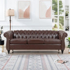 GEITIN 84.65 Canapé Chesterfield 3 places avec accoudoirs arrondis en PU