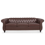 GEITIN 84.65 Canapé Chesterfield 3 places avec accoudoirs arrondis en PU