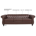 GEITIN 84.65 Canapé Chesterfield 3 places avec accoudoirs arrondis en PU