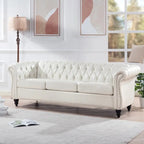 GEITIN 84.65 Canapé Chesterfield 3 places avec accoudoirs arrondis en PU
