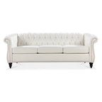 GEITIN 84.65 Canapé Chesterfield 3 places avec accoudoirs arrondis en PU