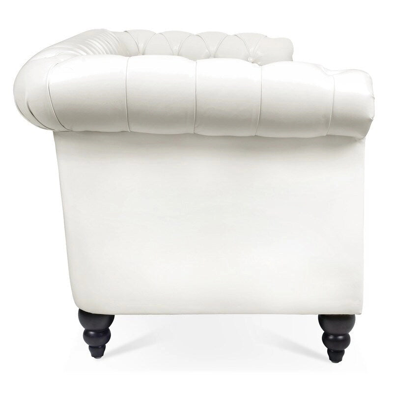GEITIN 84.65 Canapé Chesterfield 3 places avec accoudoirs arrondis en PU