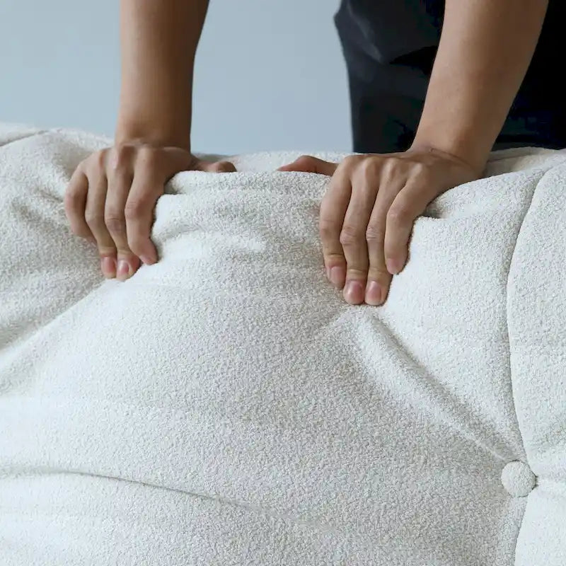Ensembles de canapés et poufs en velours Teddy