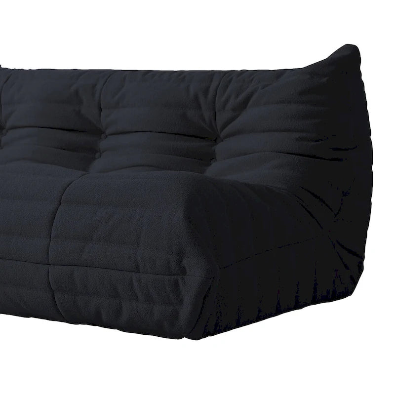 Ensembles de canapés et poufs en velours Teddy