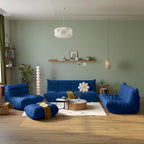 Ensembles de canapés et poufs en velours Teddy