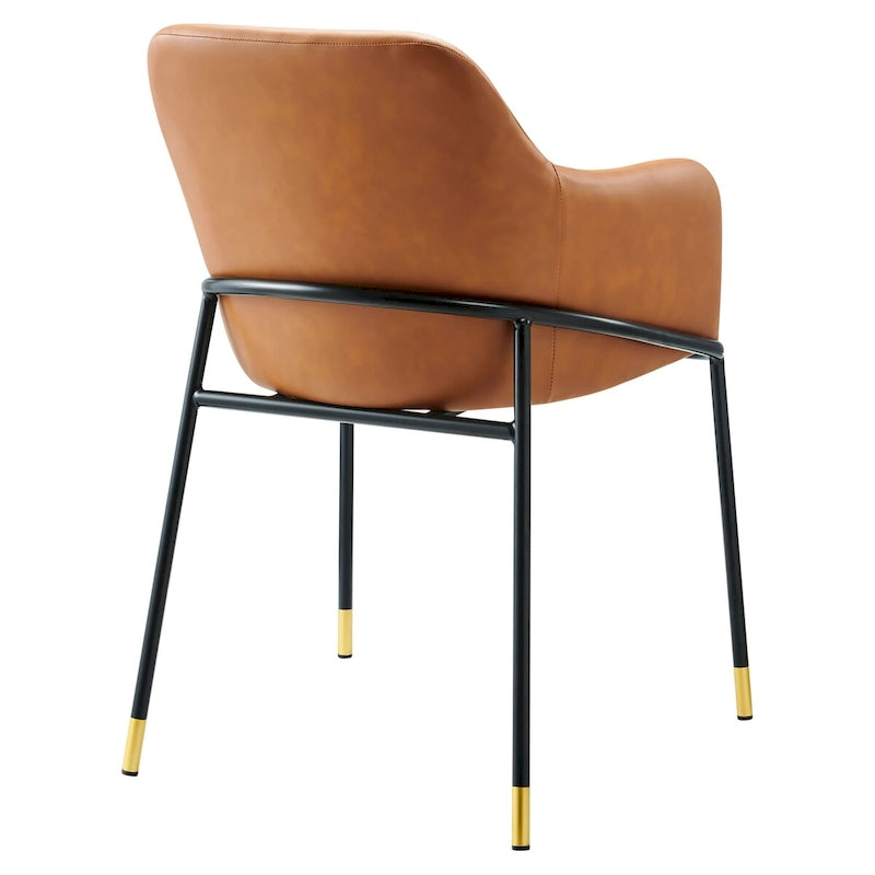 Ensemble de 2 chaises de salle à manger en cuir végétalien