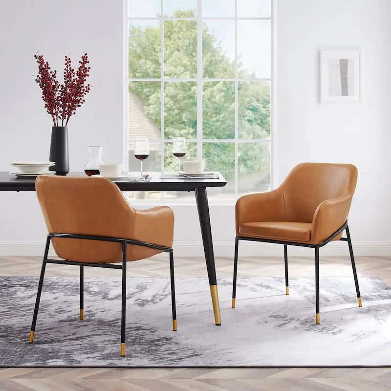 Jovi Vegan Leather Dining Chair Set of 2 - N/A