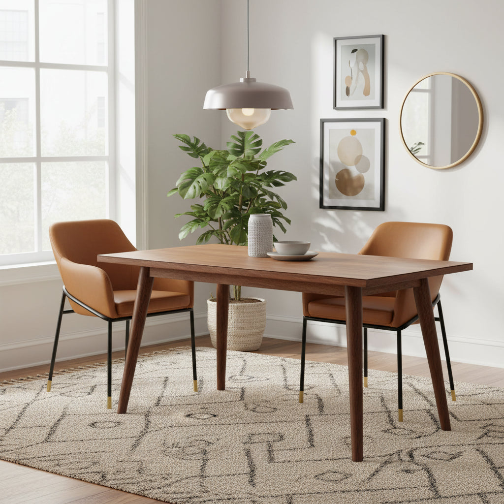 Ensemble de 2 chaises de salle à manger en cuir végétalien