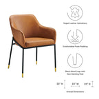 Ensemble de 2 chaises de salle à manger en cuir végétalien