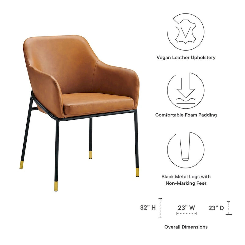 Ensemble de 2 chaises de salle à manger en cuir végétalien