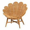 Chaise décorative en rotin fleuri miel