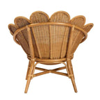 Chaise décorative en rotin fleuri miel